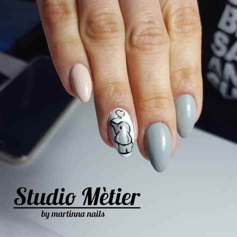 Elephant Nails Acrylic, Elephant Nail Designs, Elephant Nail Art, Elephant Nails, Baby Shower Nails, Elephant Colour, Baby Birthday Themes, September Nails, Work Nails