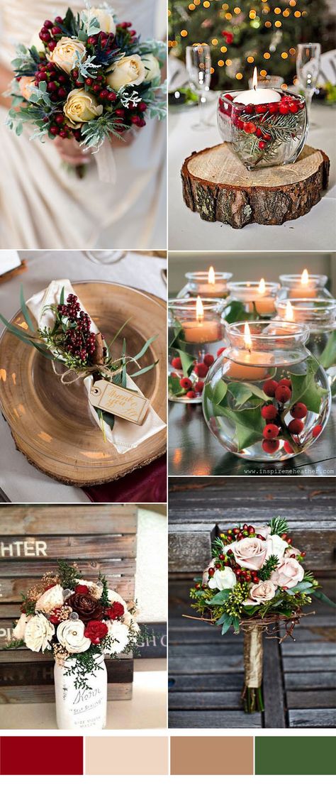 red and blush christmas wedding ideas for winter brides Wedding Ideas For Winter, Christmas Wedding Themes, Winter Wedding Table, Fun Wedding Decor, Elegant Winter Wedding, Beautiful Wedding Decorations, Festive Wedding, Wedding Themes Winter, Winter Wedding Decorations