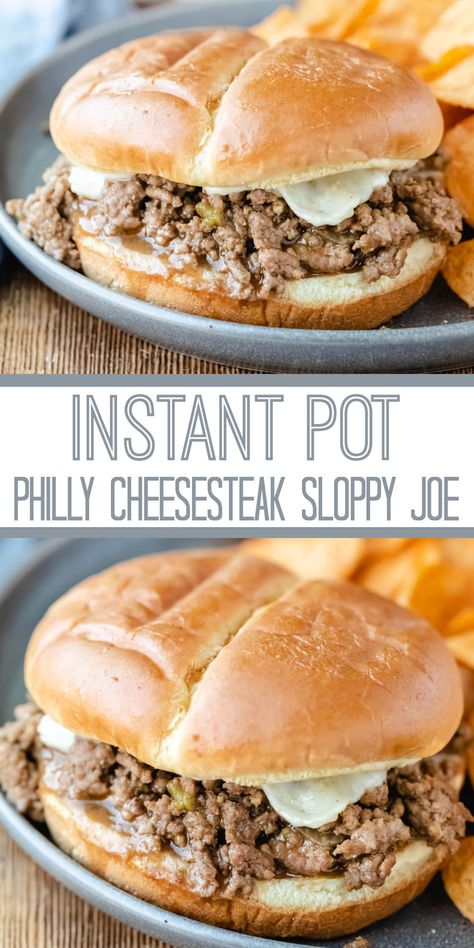 Quick Sloppy Joe Recipe, Cheesesteak Sloppy Joes, Philly Cheesesteak Sloppy Joes, Joe Recipe, Sloppy Joes Recipe, Cheese Steak, Best Instant Pot Recipe, Philly Cheesesteak, Sloppy Joe