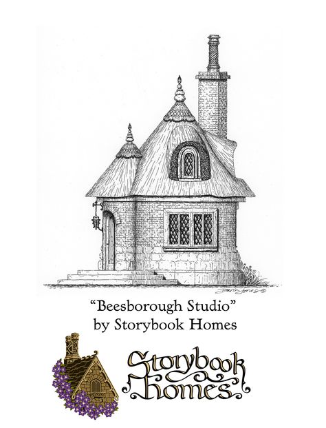 The Beesborough Studio, designed by Storybook Homes in the Truly Timeless Collection. English Cottage Guest House, English Cottage Plans, Storybook Cottage House Plans, Storybook House Plan, English Cottage House Plans, Cottage Drawing, Building Drawings, Architecture Artwork, Fairy Tale Cottage