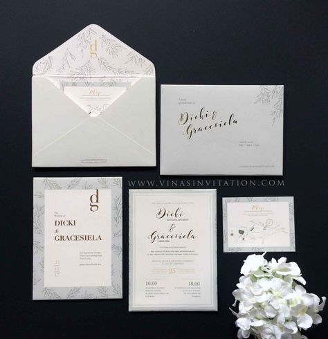 Undangan Pernikahan Elegant Simple, Undangan Pernikahan Elegant, Wedding Invitation Simple Elegant, Wed Invitation, Wedding Invitation Simple, Grey Wedding Invitations, Classic Invitation, Calligraphy Wedding Invitation, Wedding Invitations Romantic