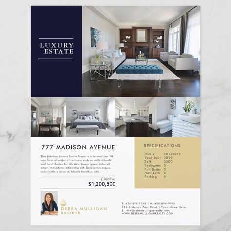 Real Estate Feature Sheet Elegant Custom Flyer Zazzle Real Estate Feature Sheet, Property Listing Design, Real Estate Agent Website Design, Newsletter Graphic, Thumbnails For Youtube, Real Estate Flyer Design, Canva Inspiration, Real Estate Newsletter, Estate Design