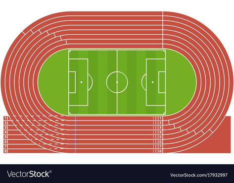 Sports Ground Design, Running Track Design, Track Illustration, Running Field, Cartoon Running, Running Drawing, Mini Churros, Site Plan Design, Football Tactics