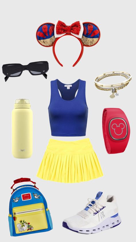 Snow White Inspired Outfit, Disney Vacation Outfits, Disney Park Outfit, Disney Bound Outfits Casual, Disney Trip Outfits, Run Disney Costumes, Disney Princess Shirts, Race Outfit, Disney Princess Outfits