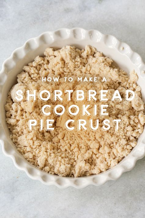 Our Shortbread Cookie Pie Crust is like biting into a buttery shortbread cookie and complements a plethora of pies! Use it instead of a traditional pie crust for a fun twist on your next baking creation. It's also great for tarts and easy to make with just five ingredients! #Pie #PieCrust #CookieCrust #PieRecipe #Shortbread Cookie Pie Crust, Shortbread Pie Crust, Shortbread Cookie Crust, Chocolate Chip Cookie Pie, Yummy Pie Recipes, Pie Crust Recipe Easy, Buttery Shortbread Cookies, Buttery Shortbread, Shortbread Crust