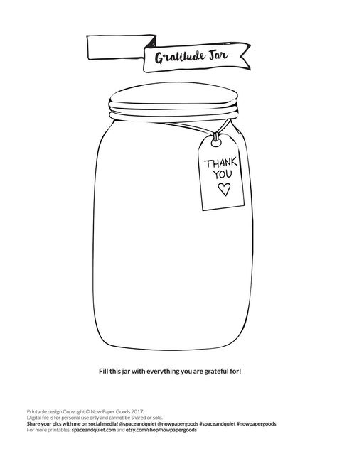 Gratitude Exercise Worksheet, Fun Worksheets For High School, Gratitude Worksheet For Kids, Jar Of Gratitude, Gratitude Jar Ideas, Gratitude Jar Printable, Jar Worksheet, Gratitude Exercise, Following Directions Worksheet