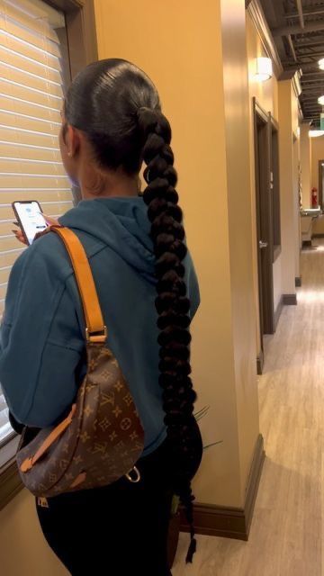 Sleek Braided Ponytail, Slicked Back Ponytail, Sleek Ponytail Hairstyles, Black Ponytail Hairstyles, Braided Ponytail Hairstyles, Pretty Braided Hairstyles, Slick Hairstyles, Hair Ponytail Styles, Penteado Cabelo Curto