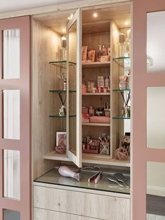 Pink Fitted Wardrobes, Wardrobe With Vanity, Neville Johnson, Bespoke Bedroom, Organization Wardrobe, Pink Bedroom Furniture, Wardrobe Organization, Fitted Wardrobe, Pink Wardrobe