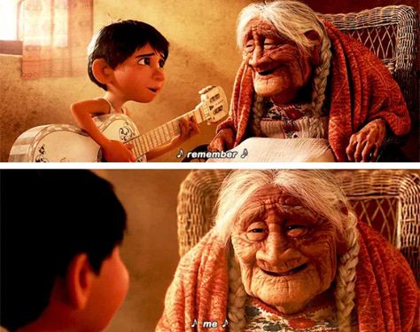 I hold you in my heart I sing a secret song to you Each night we are apart Remember me.  ♪  Coco (2017) dir. Lee Unkrich Remember Me Coco, Coco Cartoon, Coco Film, Tv Journal, Coco 2017, Coco Art, Wilde Quotes, Secret Song, Emotional Moments