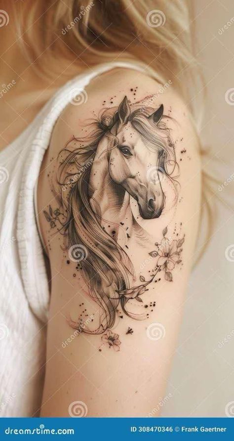 Sister Horse Tattoos, Horse Dream Catcher Tattoo, Horse Sleeve Tattoo, Native American Horse Tattoo, Horse Tattoos For Women, Horse Tattoo Ideas For Women, Indian Horse Tattoo, Small Horse Tattoo, Horse Tattoos