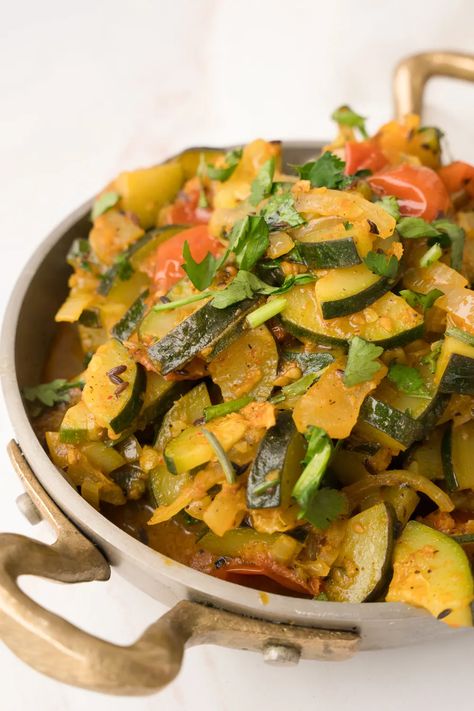 Zucchini Sabzi | Indian Style Courgette | Love Laugh Mirch Indian Zucchini Recipes, Zucchini Sabzi, Zucchini Recipes Indian, Indian Zucchini, Zucchini Stir Fry, Sabji Recipe, Summer Flavors, Garlic Paste, Zucchini Recipes