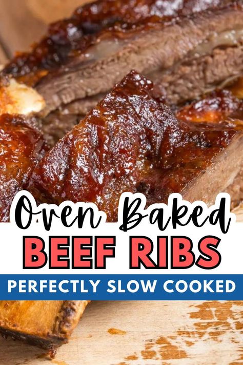 Country style oven baked beef ribs are an easy way to get tender, juicy and fall-off-the-bone ribs in this simple way recipe straight out the oven. Find out how to cook oven baked ribs for perfectly slow cooked beef ribs, an easy family lunch and dinner recipe or addition to your super bowl party food, football party food & tailgating recipes. Beef Rib Recipe, Beef Short Rib Recipes Oven, Beef Ribs In Oven, Beef Ribs In The Oven, Grill Favorites, Oven Baked Beef Ribs, Short Rib Recipes Oven, Baked Beef Ribs, Ribs Recipe Oven