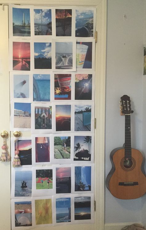 Decorated my closet door with some artsy photos of mine and loving it!! Photos On Wardrobe Door, Pictures On Closet Door, Back Of Door Decoration Bedroom, Decorated Bedroom Door, Closet Door Decoration Ideas, Closet Door Decor, Bedroom Door Decor, Bedroom Vibes, Makeover Bedroom