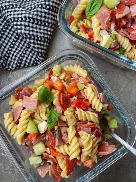 High Protein Italian Pasta Salad - My Protein Pantry Slim Down Meals, Meal Prep Egg Salad, Healthy Meal Prep Recipes Dinner, Low Carb Lunch Cold, Easy Meal Prep For Work, Quick And Easy High Protein Lunches, High Protein Meals Lunch Meal Prep, High Protein Pasta Lunch, Meal Prep Protein Pasta