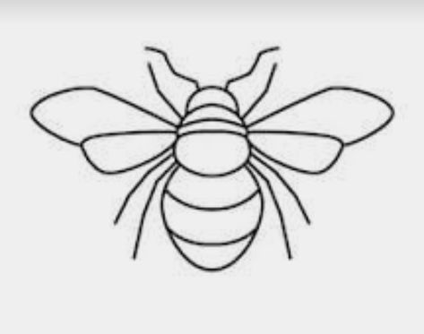 Simple Bee Outline, Bee Embroidery Pattern, Bee Outline, Bee Drawing, Bee Clipart, Bee Embroidery, Bee Tattoo, Bee Art, 자수 디자인