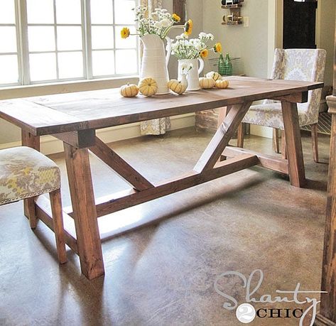 Truss Beam Table, Beam Table, Dining Table Plans, Diy Esstisch, Build A Farmhouse Table, Farmhouse Table Plans, Diy Dining Room Table, Natural Wood Table, Build A Table