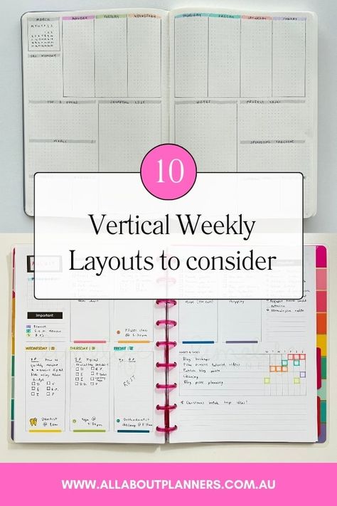 Weekly Planner Setup, A5 Weekly Planner Printable Free, Vertical Weekly Planner Layout, Weekly Planner Ideas Organizing, Planner Pages Ideas Layout, Vertical Planner Layout Ideas, Happy Planner Vertical Layout Ideas, Organizing Journal, My Week Planner