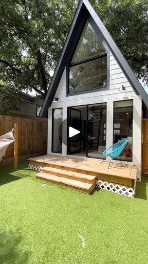 712K views · 11K reactions | 360-sqft A-Frame Tiny House (FULL TOUR)! 🏠 | tiny house movement, floor plan | Could you live in this 360-sqft A-Frame-style tiny house? What would you change or add? Watch the full video tour here 🙂 https://youtu.be/7oOcI3A7ztM... | By Dream Big Live Tiny Co. | Facebook Pyramid House, Tiny House Movement, A Frame House, Small Houses, Tiny Living, House 2, A Frame, Dream Big, Small House