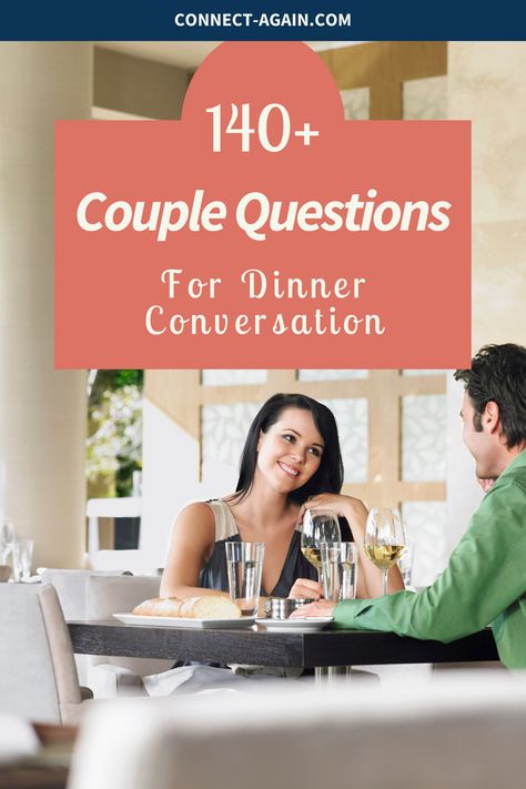 Couple questions are a great way to have healthy conversation and lead to a happy marriage. Here are over 140 conversation starters for couples that are perfect for the dinner table. Thanks to these conversation topics, you'll have so many things to talk about! Anniversary Conversation Starters, Healthy Conversation, Dinner Conversation Starters, What To Talk About, Table Topics, Things To Talk About, Couples Dinner, Conversation Starters For Couples, Topics To Talk About