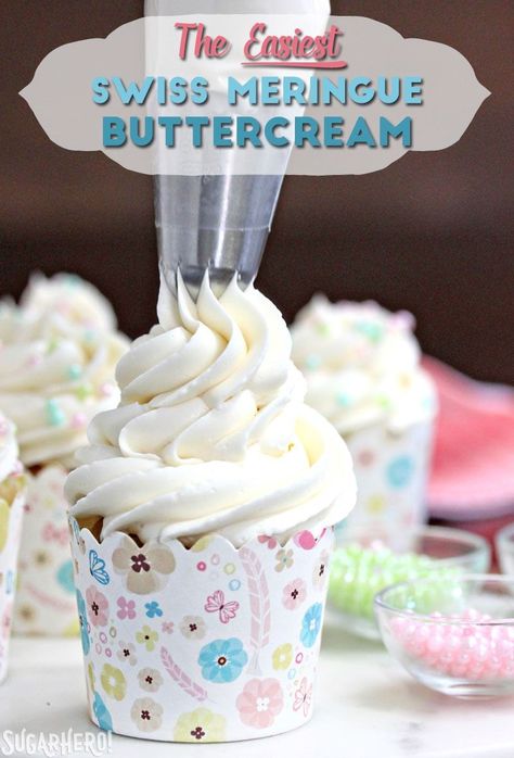 This is the Easiest Swiss Meringue Buttercream recipe you’ll ever make! Once you try it, you’ll want to use it to cover all of your cakes and cupcakes. Hello, and welcome to SugarHero! If you’re look Fruity Pebbles Frosting, Fruity Pebbles Cupcakes, Fruity Pebble Cupcakes, Swiss Meringue Buttercream Recipe, Fruity Pebble, Homemade Frosting, Icing Frosting, Frosting Tips, Meringue Buttercream