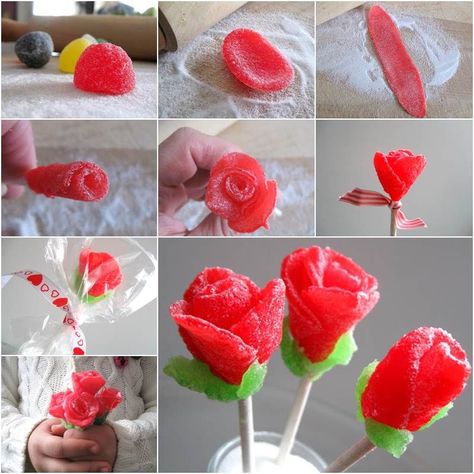 How to make a flower bouquet with gum drops candy flowers diy diy ideas diy crafts do it yourself diy projects gum drops How To Make Snowflakes, Edible Bouquets, Candy Roses, Candy Flowers, Edible Arrangements, Diy Roses, Candy Crafts, Candy Bouquet, Chocolate Bouquet