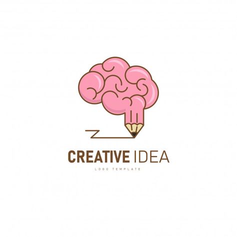 Creative brain logo. brain and pencil shape as a creative idea. | Premium Vector #Freepik #vector #logo #business #technology #template Creativity Logo Design, Brain Template, Logo Ideas Creative, Brain Logo Ideas, Creative Logo Ideas, Creativity Logo, Logo Design Ideas Creative, Transformation Logo, Idea Logo