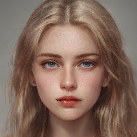 Blonde Hair For Hazel Eyes, Artbreeder Girl, Blonde Brown Eyes, Brown Eyes Blonde Hair, Artbreeder Portraits, Character Inspiration Girl, Girl Face Drawing, Blonde Hair Brown Eyes, Blonde Hair Girl