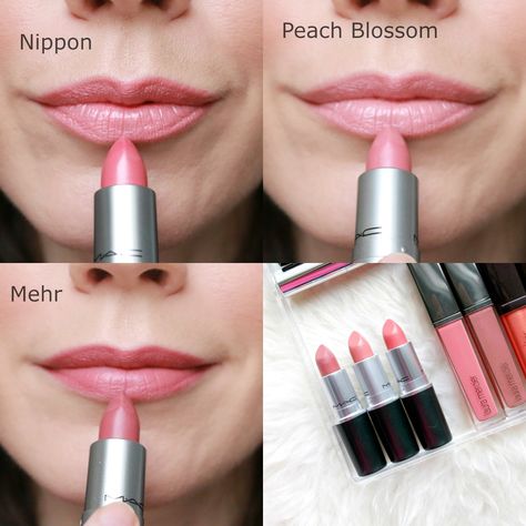 A Little Bit etc.: New MAC Lipstick Additions Mac Peach Blossom, Pale Skin Makeup, Mac Lipsticks, Diy Beauty Treatments, Mac Lips, Rose Lipstick, Honest Beauty, New Mac, Lips Shades