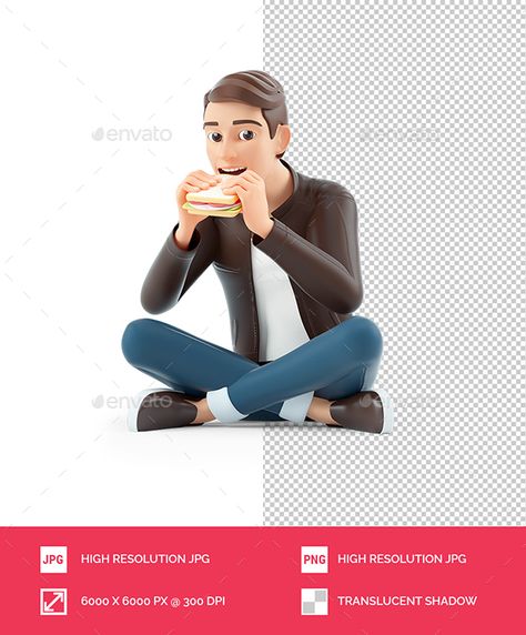 3D Cartoon Man Eating Sandwich Sitting on Floor Eating Sandwich Pose, Sitting On Floor, Man Eating, Graphic Design Portfolio Layout, Inktober 2024, Person Sitting, Cartoon Man, 3d Cartoon, Graphic Design Portfolio