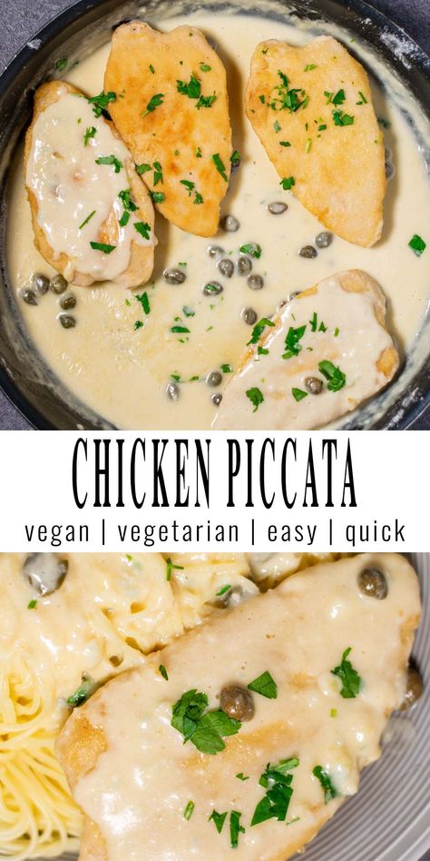 Piccata Pasta, Plant Based Chicken, Chicken Piccata Pasta, Chicken Lemon, Pasta Casserole, Chicken Piccata, Creamy Sauce, Lemon Juice, 30 Minutes