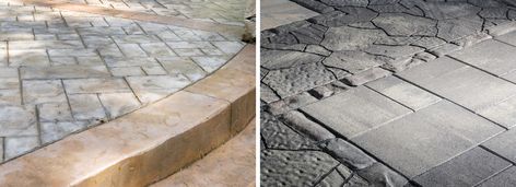 Stamped Concrete Vs Paver Patio, Pavers Vs Stamped Concrete, Stamped Concrete Designs, Belgard Pavers, Paver Patterns, How To Install Pavers, Stamped Concrete Patio, Brick Texture, Brick Pavers