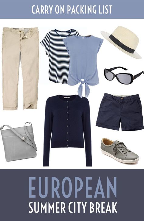 The ultimate carry on packing list for a summer city break in Europe – what you need to pack for a long weekend break – including a PDF packing list to download #packinglist #citybreak #whattopack City Break Capsule Wardrobe Spring, City Weekend Outfit Summer, Summer City Break Capsule Wardrobe, Weekend Break Outfit, 3 Day Weekend Packing List Summer, Summer City Break Outfit, City Break Capsule Wardrobe, City Break Packing List, City Break Outfit Summer