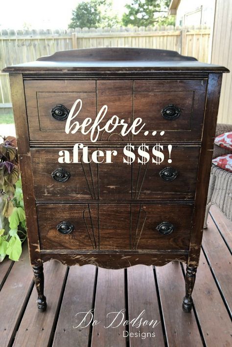 Thrift Furniture Makeover, Thrift Furniture, Vintage Dresser Makeover, Easy Furniture Makeover, Vintage Furniture Makeover, Diy Furniture Renovation, Furniture Rehab, Furniture Repair, Furniture Renovation