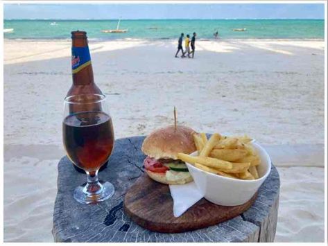 Paje Restaurants | 10 Best Places To Eat In Paje Zanzibar - Between England & Everywhere Zanzibar Food, Paje Zanzibar, Unique Burger Recipes, Beef Dumplings, Unique Burgers, Chinese Street Food, Fish And Chip Shop, Yummy Ice Cream, Beef Burger