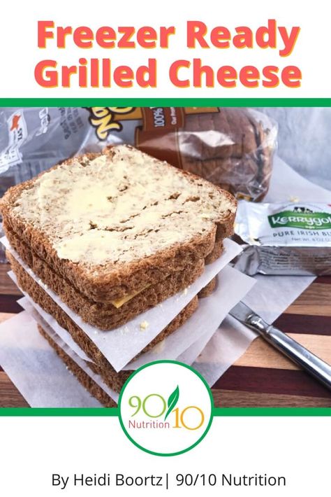 Freezer Ready Grilled Cheese Freezer Grilled Cheese Sandwich, How To Freeze Grilled Cheese, Freezer Grilled Cheese, Make Ahead Grilled Cheese, Freezer Sandwiches Make Ahead, Freezer Lunches, Freezer Desserts, Freezer Sandwiches, Freeze Ahead Meals