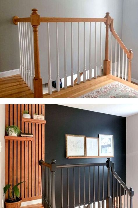 1960s Staircase, Old Wooden Staircase, Landscaping Makeover, Wooden Staircase, Glen Arbor, Hardwood Stairs, Staircase Makeover, Wood Staircase, House Updates