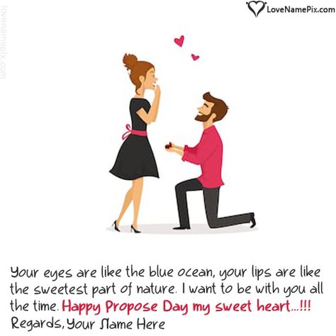 Write your names on unique Happy Propose Day Wishes For Couple images in quick time.We have a best collection of beautiful high resolution Propose Day images with best quotes specially designed to express your feelings and love in best way.Just write your good name on Happy Propose Day Wishes For Couple picture and generate your photo in easiest way.You can send and use your name images for facebook profile dps as well. Propose Day Picture, Hug Day Pictures, Propose Day Messages, Happy Propose Day Wishes, Happy Propose Day Image, Happy Propose Day Quotes, Propose Day Wishes, Propose Day Images, Propose Day Quotes