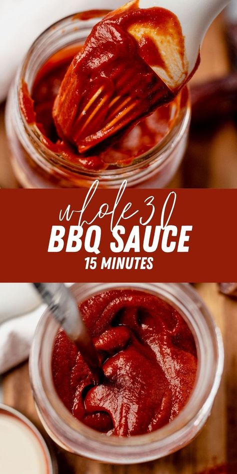 pictures of whole30 bbq sauce No Sugar Bbq Sauce Recipe, Make Bbq Sauce, How To Make Bbq, Paleo Sauces, Bbq Recipe, Stay At Home Chef, Keto Sauces, Date Recipes, Bbq Sauce Recipe