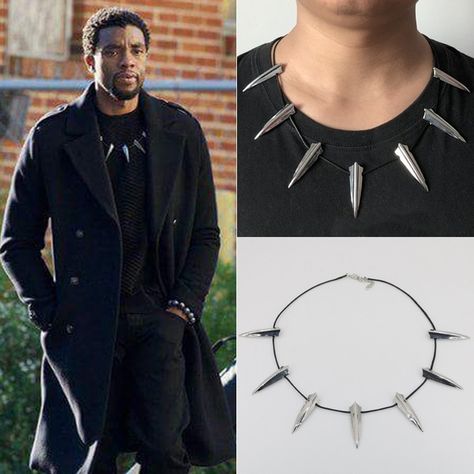 Necklace of Black Panther Super Hero Fashion Jewelry The King of Wakanda T'Challa Necklace Black Panther Necklace, King T Challa, Black Panther King, Panther Necklace, Panther Costume, Royal Ring, Black Panther Costume, Marvel Jewelry, Men Cosplay