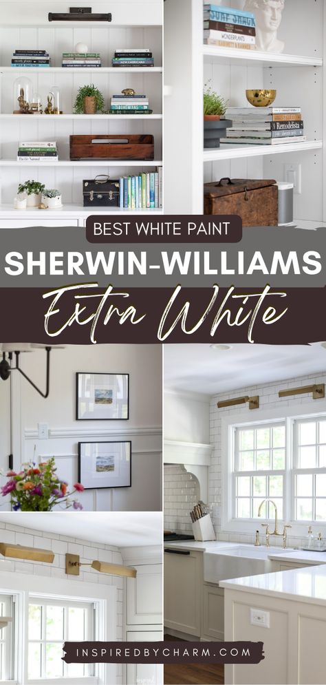 Lookin for the best white paint color? Sherwin-Williams Extra White is crisp, versatile, and a certified fan favorite. Discover why so many go ga-ga over this seemingly simple white paint. Extra White Sherwin Williams, White Sherwin Williams, Sherwin Williams Extra White, White Paint Color, Top Paint Colors, Different Interior Design Styles, Best White Paint, Looking For Houses, Best Paint Colors