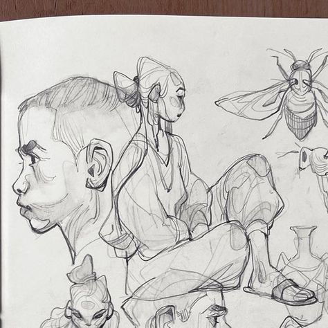 Loish Sketchbook, Art Studies Sketchbook, Growing Up Art, Loish Art, Loose Sketching, Loose Sketches, Reference For Art, Character Sketchbook, Traditional Sketches