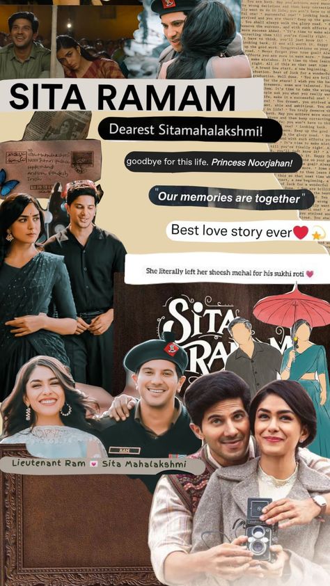 Sita Ramam Aesthetics, Indian Movie Posters, Seetha Ramam, Sita Raman, Book Annotation Tips, Sita Ramam, Old Bollywood Movies, Vintage Bollywood Aesthetic, Bollywood Aesthetic