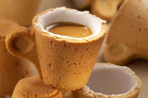 Design Cibo, Edible Cups, Easy Sushi, Espresso Cookie, Sugar Icing, Edible Cookies, Reusable Coffee Cup, Cookie Cups, Edible Food