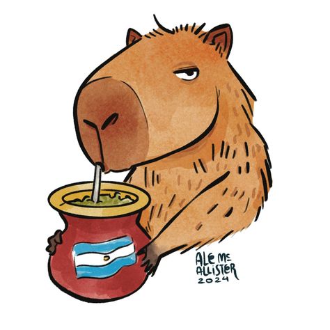 Capybara Drawing Funny, Cartoon Capybara Drawing, Cute Capybara Drawing Wallpaper, Capybara Stickers Printable, Capybara Memes Cute, Sticker Food, Food Stickers, Stationery Collection, Lion King