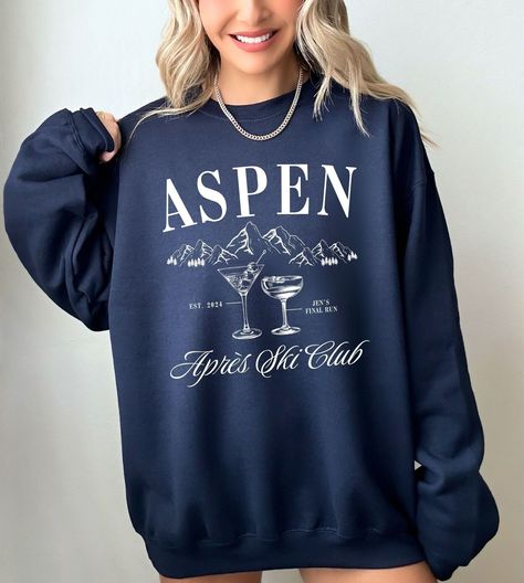 Apres Ski Bachelorette, Ski Bachelorette Party, Ski Bachelorette, Winter Bachelorette, Apre Ski, Apres Ski Sweater, Champagne On Ice, Ski Design, Ski Sweatshirt