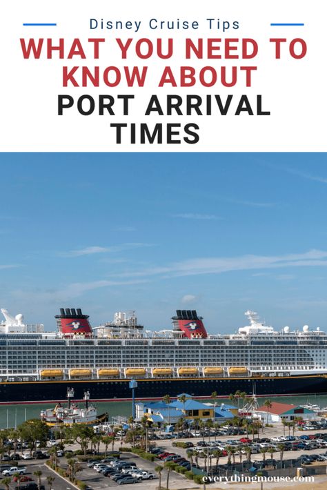 Disney Cruise Port Arrival Time - Everything you need to know about arriving in Port Canaveral Florida for your cruise. Port Canaveral Florida, Disney Dream Cruise Ship, Disney Wonder Cruise, Disney Fantasy Cruise, Cruise Secrets, Disney Dream Cruise, Disney Wonder, Disney Cruise Ships, Disney Cruise Tips