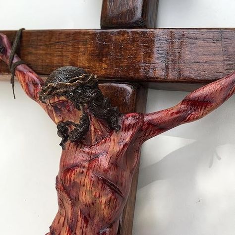 Amazon.com: Realistic Crucifix Christ Wound For Meditation, Brown wood, Wall Cross, Catholic Gift, Bloody Crucifix, Passion Crucifix, 19.68 in : Home & Kitchen Wait For The Lord, Wood Wall Cross, Good Friday Easter, The Joy Of The Lord, Wings Like Eagles, Isaiah 40 31, A Nightmare On Elm Street, Wall Cross, Joy Of The Lord