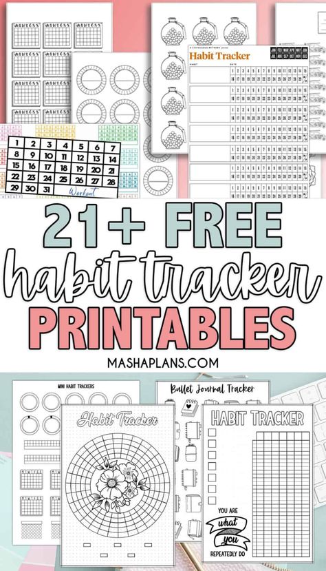 Journal Tracker Ideas Printable, Journal Ideas To Print, Printable Bujo Templates, Printable Stuff For Journal, Trackers For Journal, Habit Tracker Ideas Free Printable, Habit Planner Free Printable, Life Tracker Free Printables, Good Notes Habit Tracker