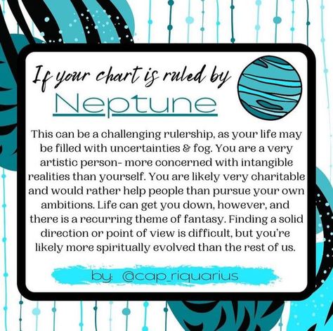 Neptune Chart Ruler, Astrology Meaning, Astrology Planets, Planet Signs, Learn Astrology, Natal Charts, Point Of View, Ruler, Helping People