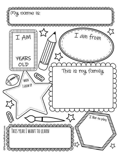 All about me back to school worksheets for kindergarten or preschool. Fun free printable! #kindergarten #backtoschool About Me Worksheet, All About Me Preschool Theme, Me Worksheet, Me Preschool Theme, All About Me Poster, All About Me Printable, Back To School Worksheets, All About Me Worksheet, All About Me Preschool